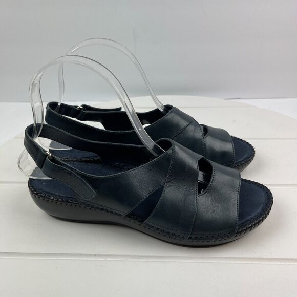 Naturalizer Womens Size 7.5 Revolve Olive Leather Comfort Sandals Hook & Loop - Picture 1 of 8